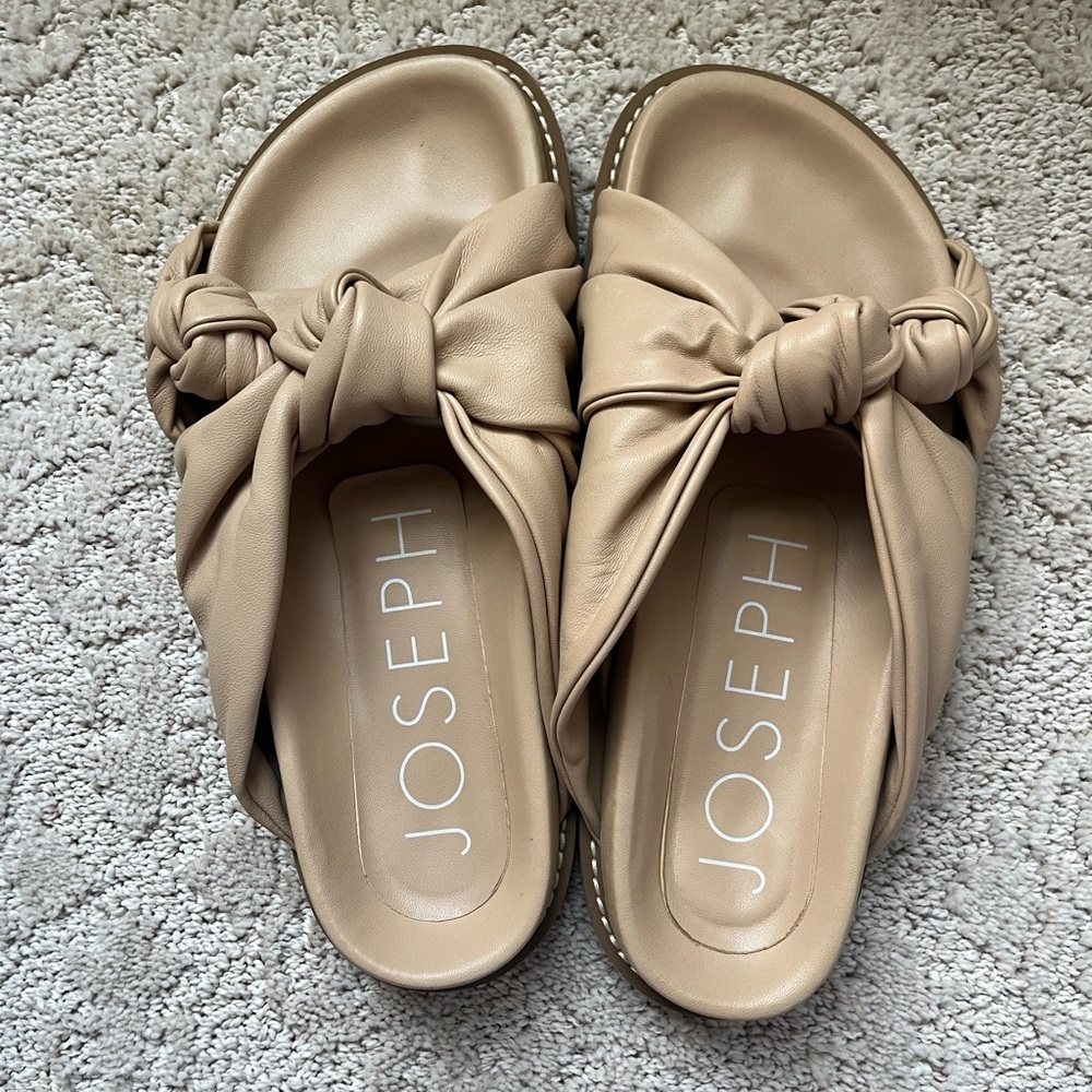 Joseph Off-White Big Knot Sandals size 39, tan - Picture 4 of 6